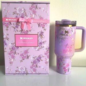Stanley love shack fancy - happy thoughts 40oz and Purple Tumbler